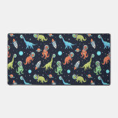 Kinder dinosaurus astronautenpatroon bureaumat (Voorkant)