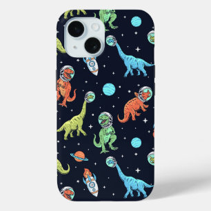 Kinder dinosaurus astronautenpatroon iPhone 15 case
