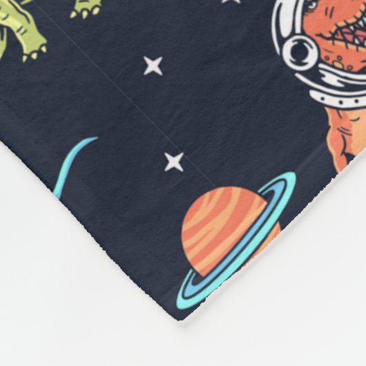 Kinder dinosaurus astronautenpatroon fleece deken (Hoek)