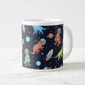 Kinder dinosaurus astronautenpatroon grote koffiekop (Voorkant rechts)