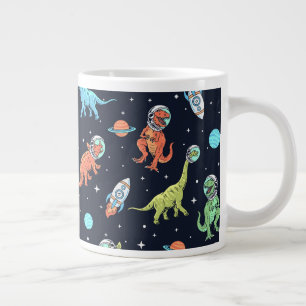 Kinder dinosaurus astronautenpatroon grote koffiekop