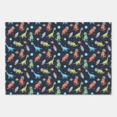 Kinder dinosaurus astronautenpatroon inpakpapier vel (Voorkant 2)