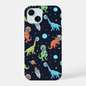 Kinder dinosaurus astronautenpatroon iPhone 15 case (Achterkant)