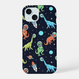 Kinder dinosaurus astronautenpatroon iPhone 15 case