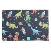 Kinder dinosaurus astronautenpatroon kussensloop (Voorkant-Rechts)