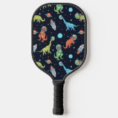 Kinder dinosaurus astronautenpatroon pickleball paddle (Achterkant)