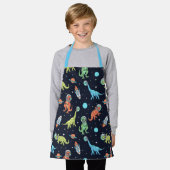 Kinder dinosaurus astronautenpatroon schort (Gedragen)