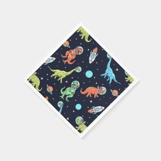 Kinder dinosaurus astronautenpatroon servet (Hoek)