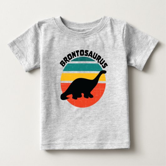 Kinder dinosaurus Brontosaurus Retro Zonsondergang (Voorkant)