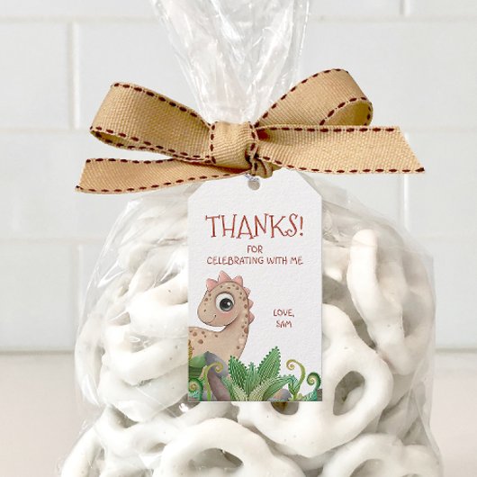 Kinder dinosaurus dank u cadeaulabel