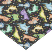 Kinder dinosaurus Dier Zwart Kleur Katoen Dineren Tafelkleed (Gekanteld)