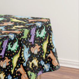 Kinder dinosaurus Dier Zwart Kleur Katoen Dineren Tafelkleed