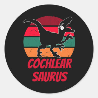 Kinder Dinosaurus Gehoorverlies Bewustzijn Cochlea Ronde Sticker