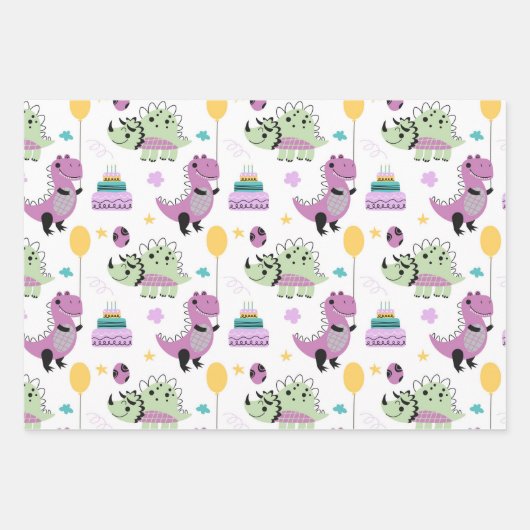 Kinder dinosaurus inpakpapier vel (Voorkant 3)