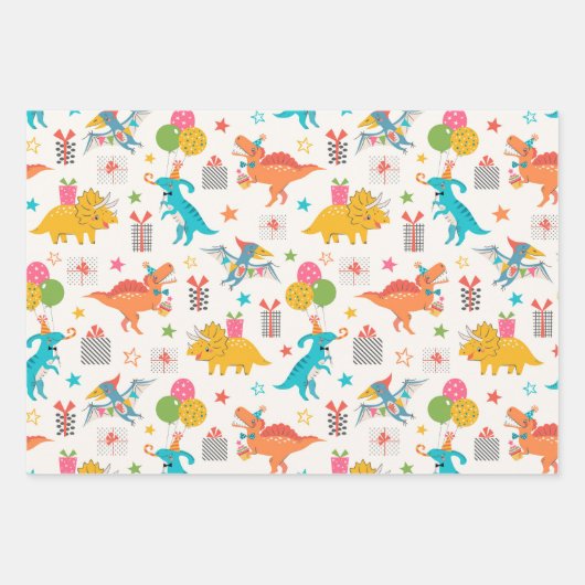 Kinder dinosaurus inpakpapier vel (Voorkant)