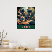 *~* Kinder Dinosaurus Monogram AP71 Letter V Poster (Keuken)