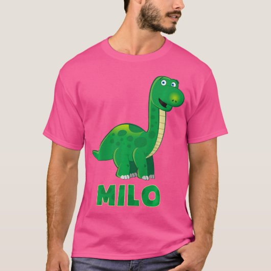 Kinder dinosaurus naam Milo T-shirt (Voorkant)