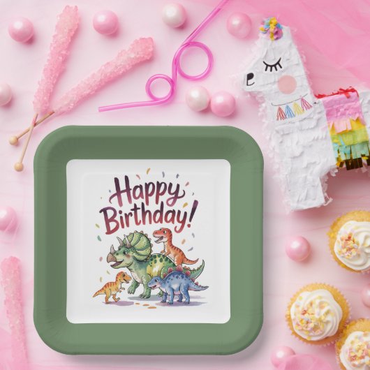 Kinder dinosaurus papieren bordje (Feest)