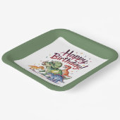 Kinder dinosaurus papieren bordje (Gebogen)