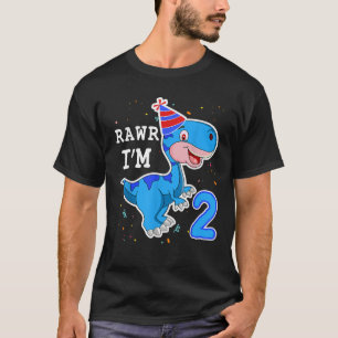 Kinder Dinosaurus Rawr I m 2 Years 2nd Birthday T T-shirt