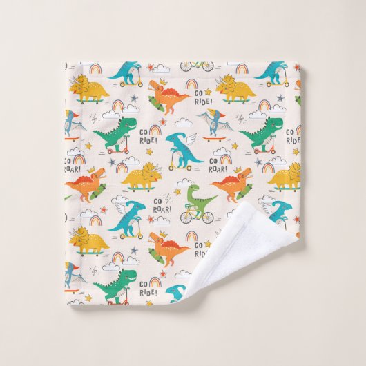 Kinder dinosaurus reispatroon bad handdoek (Wasdoekje)