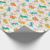Kinder dinosaurus reispatroon cadeaupapier (Hoek)