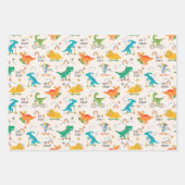 Kinder dinosaurus reispatroon inpakpapier vel (Voorkant)