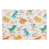 Kinder dinosaurus reispatroon kussensloop (Achterkant-Rechts)