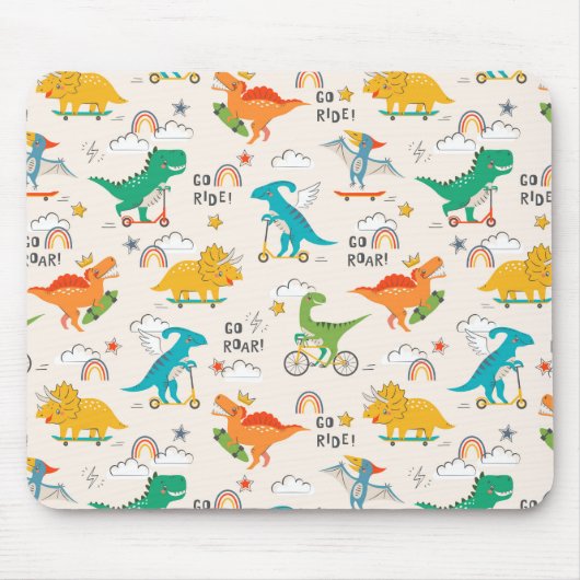 Kinder dinosaurus reispatroon muismat (Voorkant)