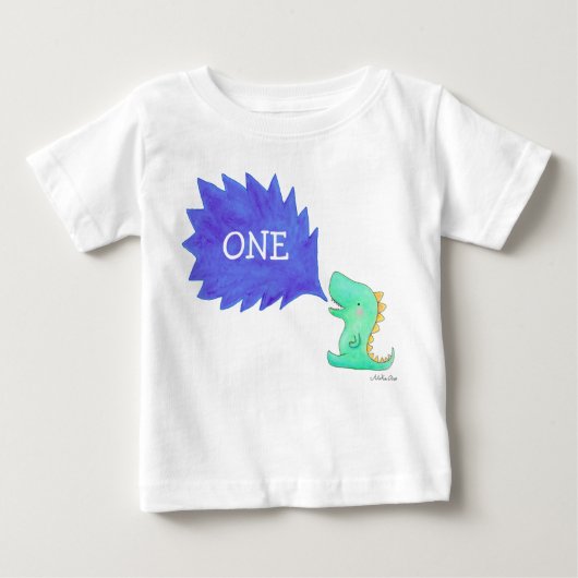 Kinder Dinosaurus T-shirt Een jaar oud Geboortedag (Voorkant)
