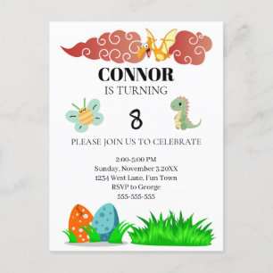 Kinder Dinosaurus Thema Verjaardag Briefkaart