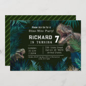 Kinder  Dinosaurus Thema Verjaardag Kaart (Voorkant / Achterkant)