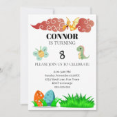 Kinder Dinosaurus Thema Verjaardag Kaart (Voorkant)