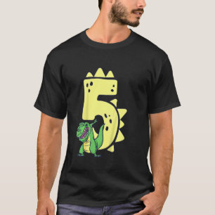 Kinder Dinosaurus Verjaardag 5 jaar oud Jongen Rex T-shirt