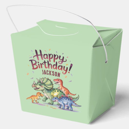 Kinder Dinosaurus Verjaardag Bedankdoosjes (Achterkant)