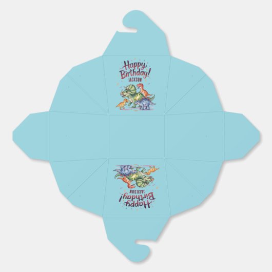 Kinder Dinosaurus Verjaardag Bedankdoosjes (Ongevouwen)