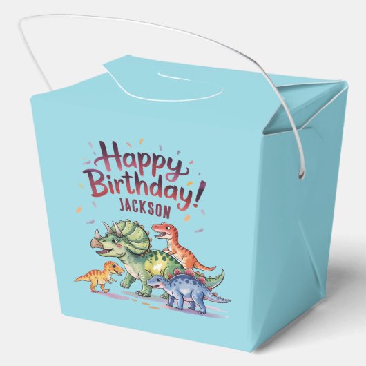 Kinder Dinosaurus Verjaardag Bedankdoosjes (Achterkant)