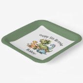 Kinder Dinosaurus Verjaardag Papieren Bordje (Gebogen)