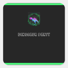 Kinder Dinosaurus Verjaardag Party Square Sticker