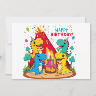Kinder Dinosaurus Verjaardagsfeest Uitnodigen - Ro Kaart