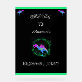 Kinder dinosaurus verjaardagsfeest welkomstbord acryl bord