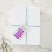 Kinder Dinosaurus Verjaardagsfeestje Roze Dank u Cadeaulabel (Met Touw)