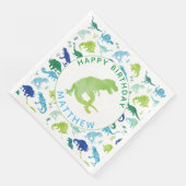 Kinder Dinosaurus Verjaardagspartij Patroon Groene Servet (Hoek)