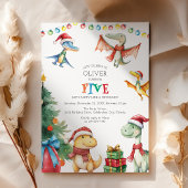 Kinder dinosaurus vijfde verjaardag kaart