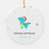 kinder dinosaurusnaam voor baby keramisch ornament (Achterkant)