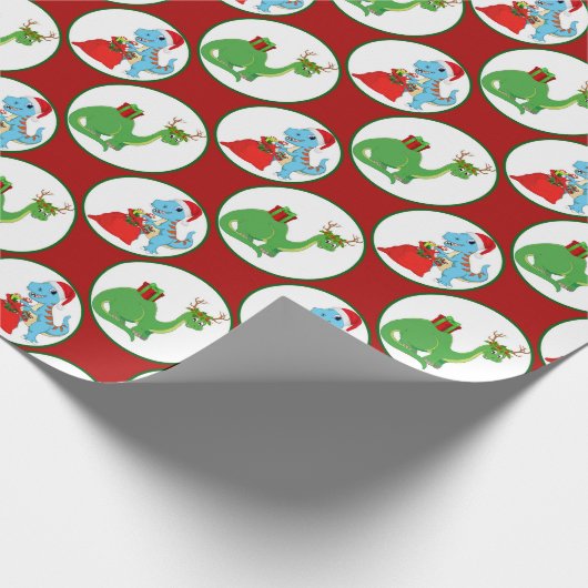 Kinder dinosauruspartij cadeaupapier (Hoek)