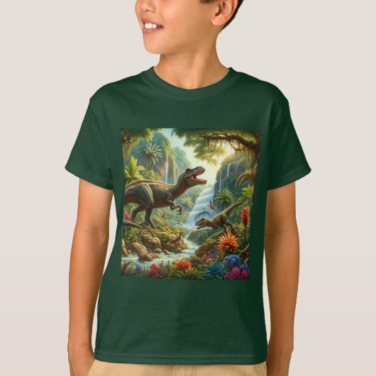 Kinder Dinosaurussen AI Art T-shirt (Voorkant)