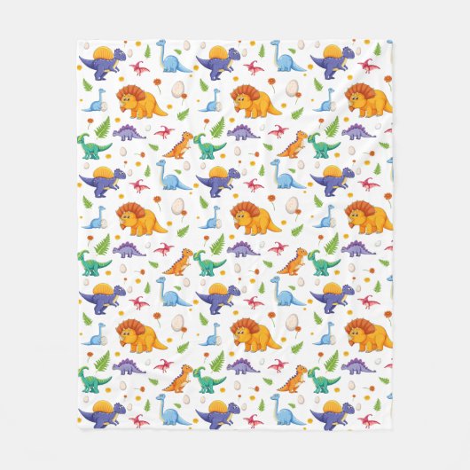 Kinder dinosaurussen en eieren fleece deken (Voorkant)