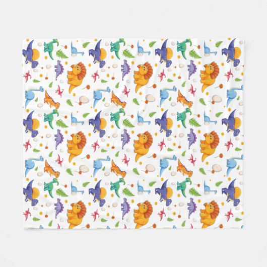 Kinder dinosaurussen en eieren fleece deken (Voorkant (Horizontaal))