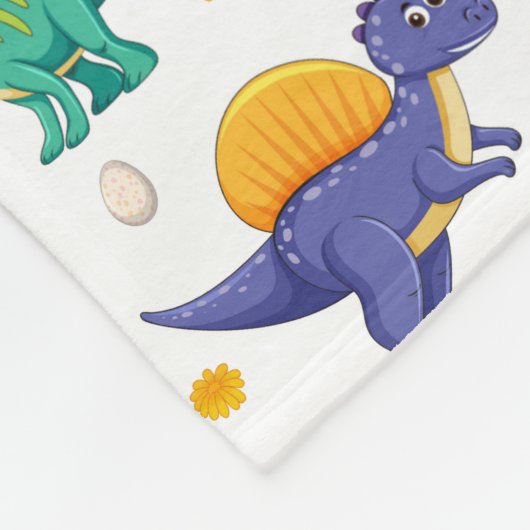 Kinder dinosaurussen en eieren fleece deken (Hoek)